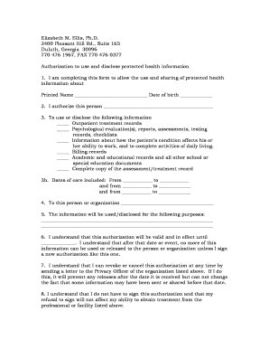 Authorization to Use and Disclose Protected Health Information