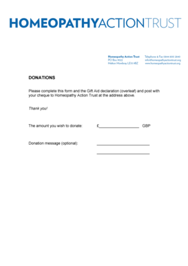 UK Gift Aid Declaration Form