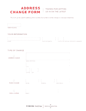 ADDRESS CHANGE FORM - Verum Staffing