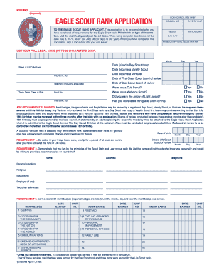 Eagle Scout Rank Application