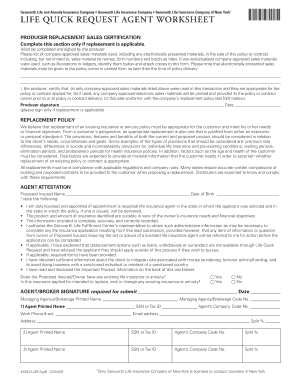 Producer Replacement Sales Certification