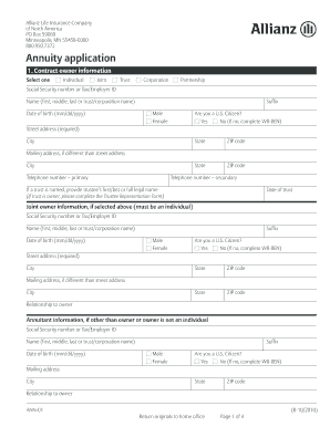 Allianz Annuity Application