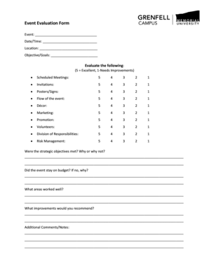 Event Evaluation Form