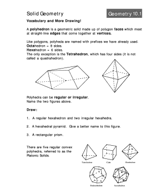 Solid Geometry Worksheet