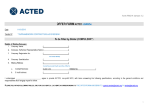 OFFER FORMACTED UGANDA