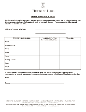 Seller Information Sheet