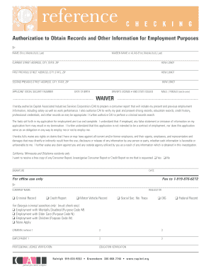 Sample Waiver Form - CAI - capital