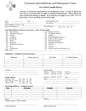 New Patient Health History Form