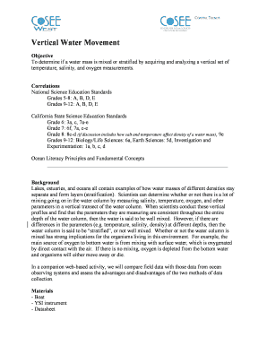 Vertical Water Movement Analysis Form