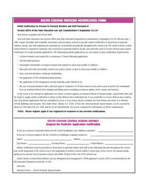 South Colonie Pesticide Notification Form
