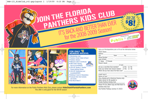 Florida Panthers Kids Club Membership Form