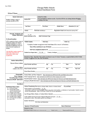 Chicago Public Schools Enrollment Form