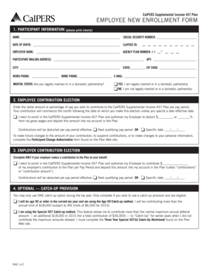 CalPERS Supplemental Income 457 Plan Employee New Enrollment Form