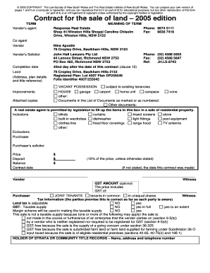 Contract for the Sale of Land