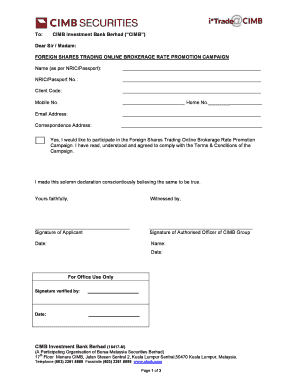 Foreign Shares Trading Online Brokerage Rate Promotion Campaign