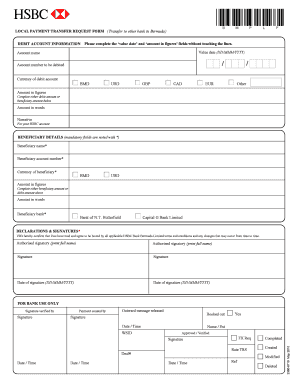 Local Payment Transfer Request Form
