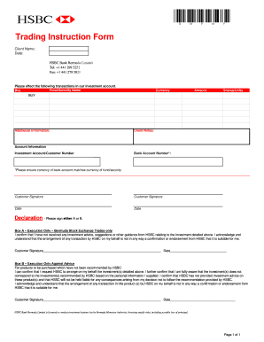 Trading Instruction Form