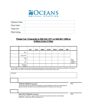 Employee Timecard Form