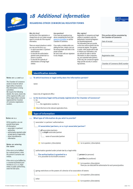 Dutch Commercial Register Additional Information Form