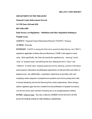 Definitions and Other Regulations Relating to Prepaid bb - FinCEN