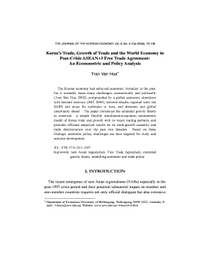 Koreas Trade Growth of Trade and the World Economy in Post - akes or