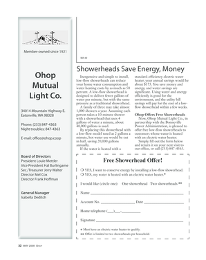 Ohop Free Showerhead Offer Form