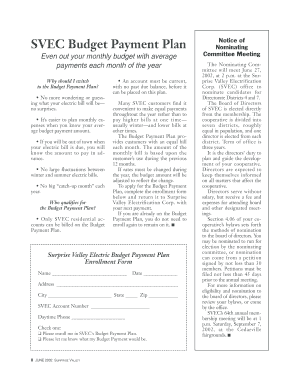 Surprise Valley Electric Budget Payment Plan Notice