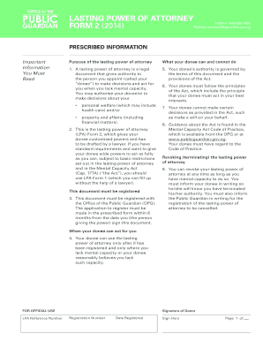 Lasting Power of Attorney Form 2