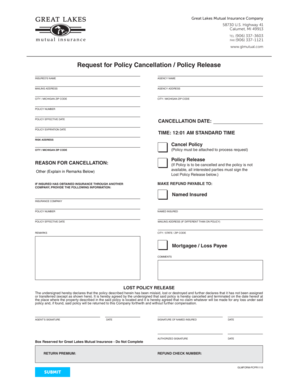 Policy Cancellation Request Form