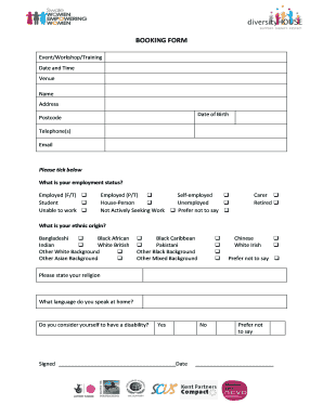 Event Booking Form