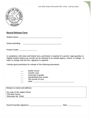 Student Record Release Form