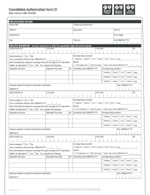 Employee Health Insurance Cancellation Authorization Form