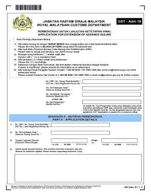 Malaysia GST Advance Ruling Extension Application
