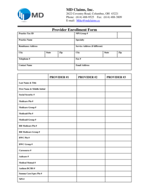 Provider Enrollment Form