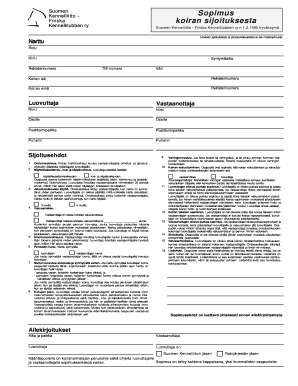 Finnish Kennel Club Dog Placement Agreement