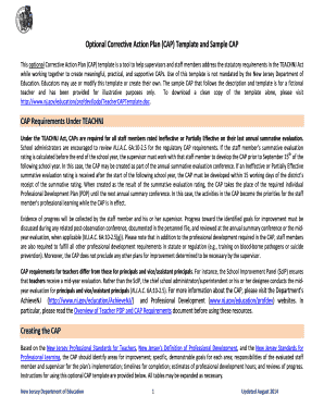Corrective Action Plan Template