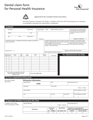 Dental Claim Form