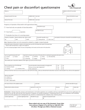 Chest Pain Discomfort Questionnaire