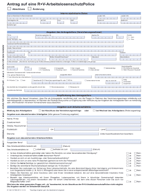 Antrag auf eine R+V-ArbeitslosenschutzPolice
