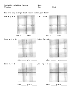 Linear Equation Worksheet