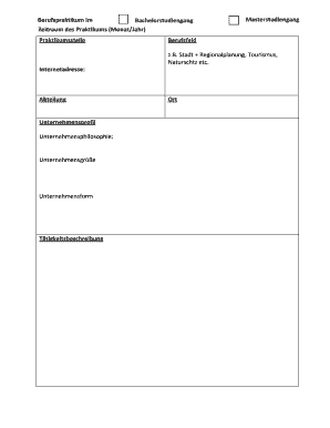 Berufspraktikum Formular