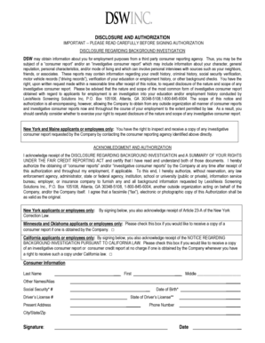 Background Investigation Disclosure and Authorization