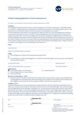 VP Bank Luxembourg E-Banking Application