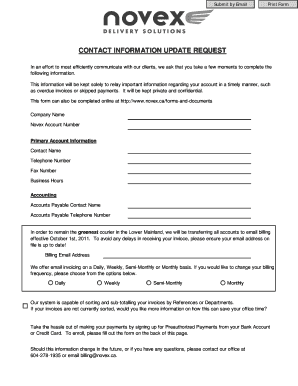 Contact Information Update Request