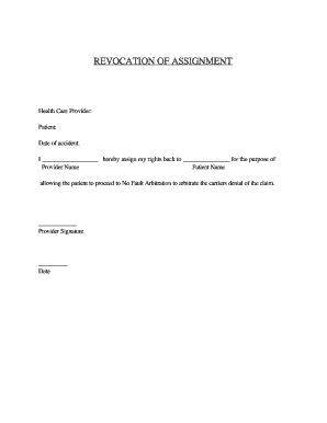 Revocation of Assignment Form