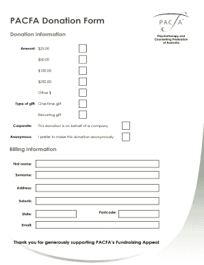 PACFA Donation bFormb