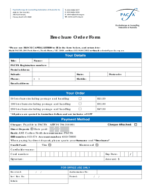 Brochure Order bFormb - PACFA