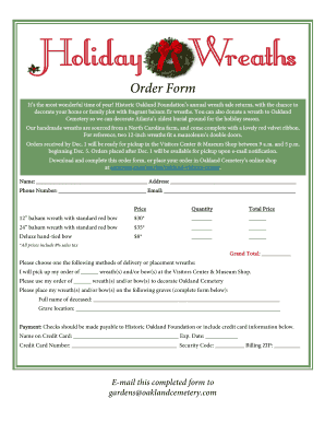 Order Form - Oakland Cemetery