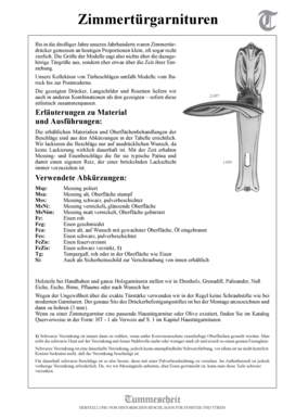 Zimmertürgarnituren Anfrage- bzw. Bestellformular