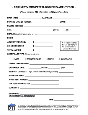 PayPal Secure Payment Form